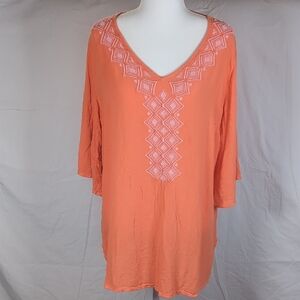 Lilly Pulitzer Vibrant Coral Orange Tunic Top